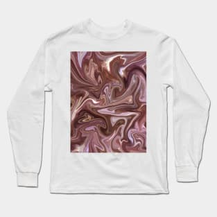 Dusty Rose and Purple Silk Marble - Purple, Pink, Beige Liquid Paint Patternern Long Sleeve T-Shirt